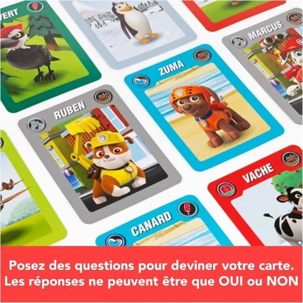 Gissa huvudet Paw Patrol, brädspel, pannband och gåtor, fransk version, barnspel för 4-åringar
