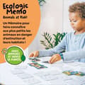 Miniatyrbild 2 av 5: Pedagogiska spel - GEOMAG - Ekologiskt memo Djur i riskzonen - Minnesspel - Utrotningshotade djur - Föräldraförening