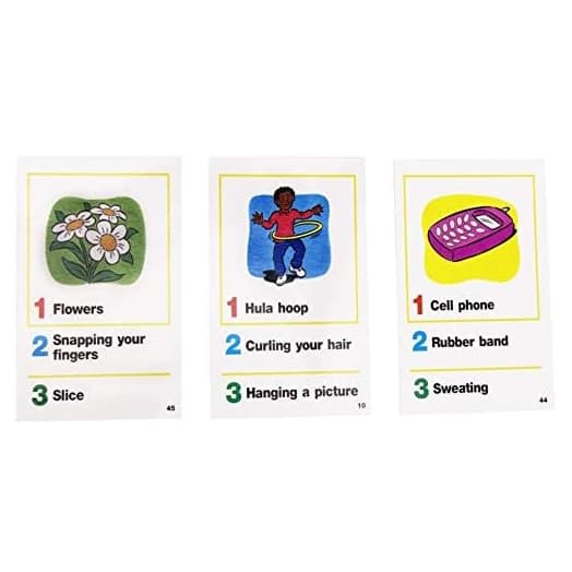OBOSOE Charades lapsille – Englanninkielinen arvauspeli lapsille pakalla, nopassa ja tiimalasilla