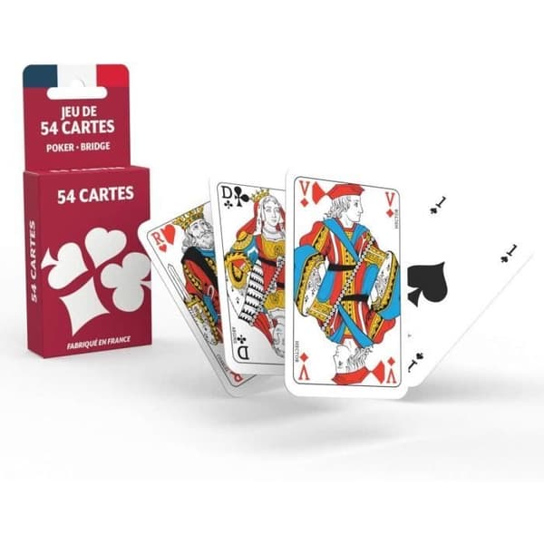 Game of 54 Cards - Made in France - Pokerspel, President, Palmito, 8 American, säljs individuellt i slumpmässig färg
