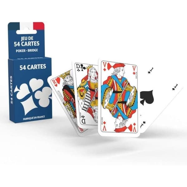 Game of 54 Cards - Made in France - Pokerspel, President, Palmito, 8 American, säljs individuellt i slumpmässig färg