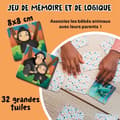 Miniatyrbild 3 av 5: Pedagogiska spel - GEOMAG - Ekologiskt memo Djur i riskzonen - Minnesspel - Utrotningshotade djur - Föräldraförening