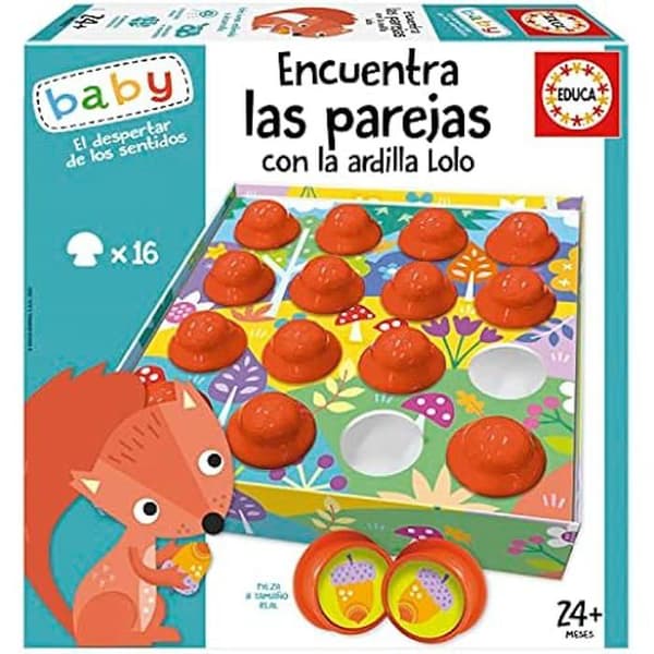 Pedagogiskt spel - EDUCA - Hitta paren - Ardilla Lolo - Visuell perception - Uppmärksamhet - Minne