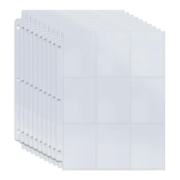 10-Pack - Plastfickor för Samlarkort - Card Sleeves 9-fack