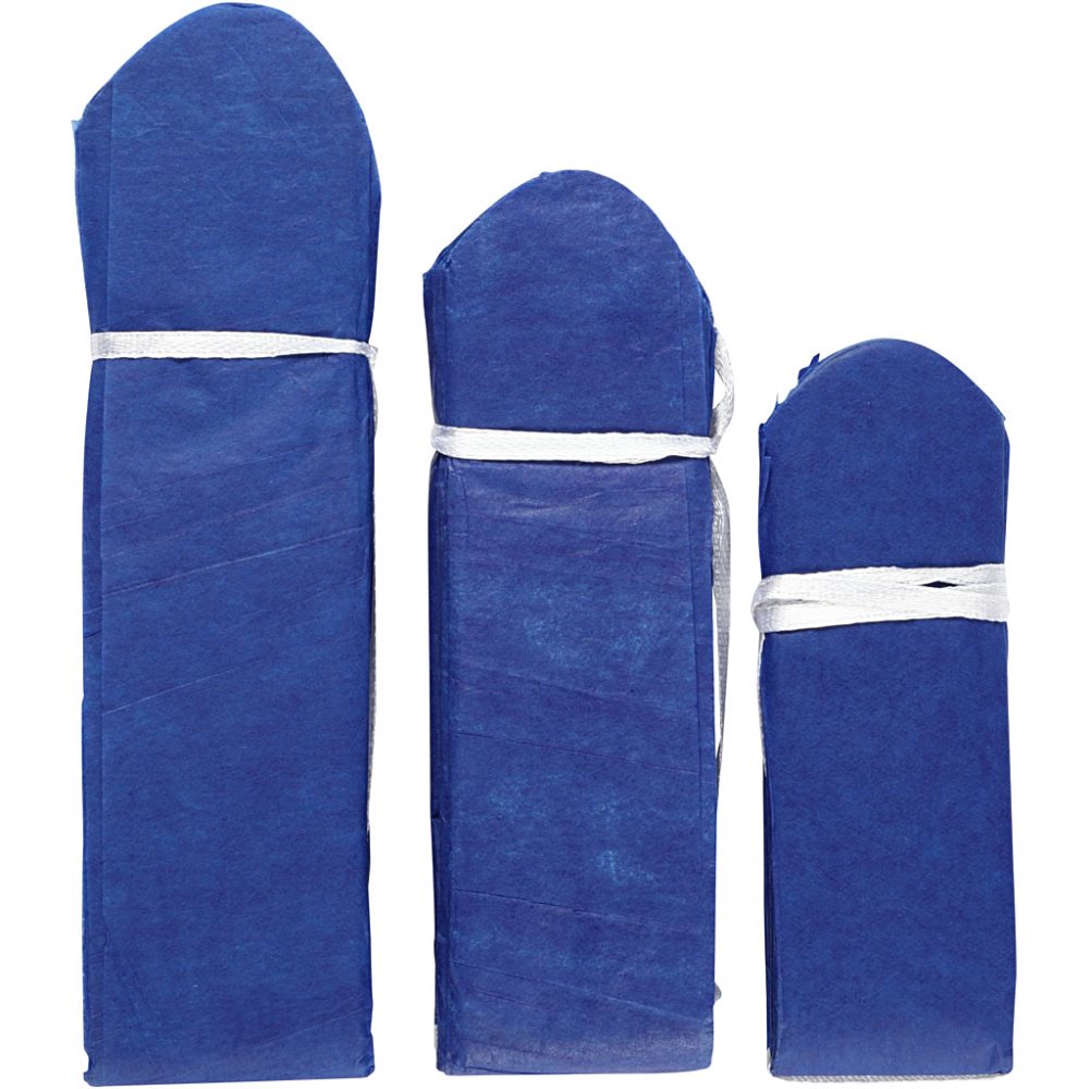 Papperspompomer, mörkblå, Dia. 20+24+30 cm, 16 g, 3 st./ 1 förp.