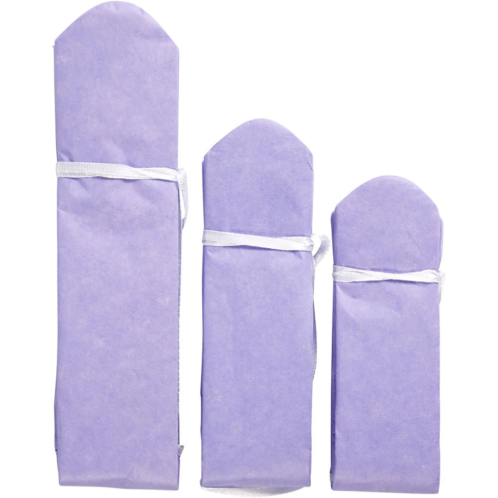 Papperspompomer, lila, Dia. 20+24+30 cm, 16 g, 3 st./ 1 förp.