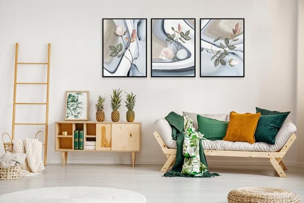 KEHYSJULISTEITA 33x43cm Triptyykki 3 kuvan setti Kukkasetti P1775