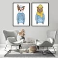 Miniatyrbillede 3 af 3: BILLEDPOSTERE I RAMME 33x43cm Diptych Sæt med 2 billeder Hipster Bulldog P1546