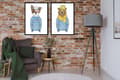 Miniatyrbillede 2 af 3: BILLEDPOSTERE I RAMME 33x43cm Diptych Sæt med 2 billeder Hipster Bulldog P1546