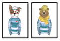 Miniatyrbillede 1 af 3: BILLEDPOSTERE I RAMME 33x43cm Diptych Sæt med 2 billeder Hipster Bulldog P1546