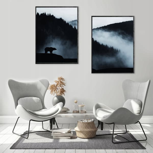 KEHYSJULISTEITA 33x43cm Diptyykki 2 kuvan setti Metsäkarhu P828