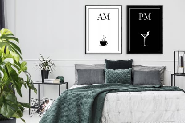 INRAMAD TABLETT 33x43cm Diptych Set med 2 tavlor Kaffedryck Minimalism P1191