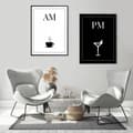 Miniatyrbild 2 av 3: INRAMAD TABLETT 33x43cm Diptych Set med 2 tavlor Kaffedryck Minimalism P1191