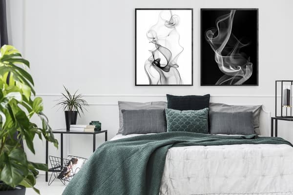 BILLEDPOSTERE I RAMME 53x73cm Diptych Sæt med 2 billeder Abstraktion B&B P982