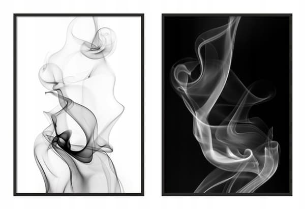 BILLEDPOSTERE I RAMME 53x73cm Diptych Sæt med 2 billeder Abstraktion B&B P982