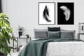 Miniatyrbild 3 av 3: TAVELPOSTERS I RAM 33x43cm Diptyk Set med 2 tavlor Minimalism Fjädrar P976