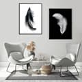Miniatyrbild 2 av 3: TAVELPOSTERS I RAM 33x43cm Diptyk Set med 2 tavlor Minimalism Fjädrar P976
