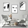 Miniatyrbild 2 av 3: TAVELPOSTERS I RAM 53x73cm Triptyk Set med 3 målningar Kvinnors ANSIKTEN P548