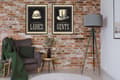 Miniatyrbild 3 av 3: TAVELPOSTERS I RAM 53x73cm Diptyk Set med 2 tavlor Retrohattar P850