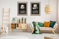 Miniatyrbild 2 av 3: TAVELPOSTERS I RAM 53x73cm Diptyk Set med 2 tavlor Retrohattar P850