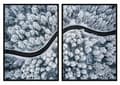 Miniatyrbild 1 av 3: TAVELPOSTERS I RAM 53x73cm Diptyk Set med 2 målningar Vinterskogsväg P848