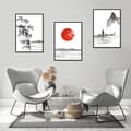 Pikkukuva 2 / 3: KEHYSJULISTEITA 53x73cm Triptyykki 3 kuvan setti Setti JAPAN P724