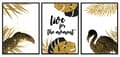 Miniatyrbild 1 av 3: TAVELPOSTERS I RAM 53x73cm Triptyk Set med 3 bilder LEV NÖJETIDEN live P576