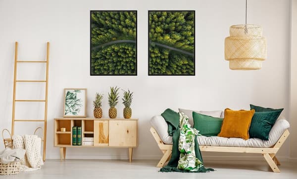 KUVIA KEHYSSÄ 53x73cm Diptych 2 kuvan setti Tie Metsäpolku P725