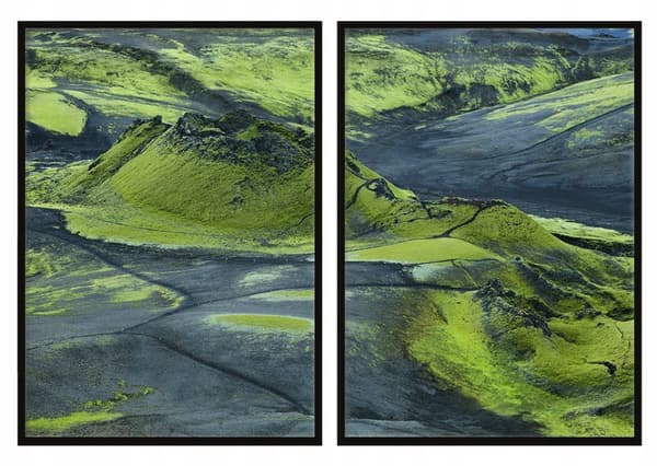 KEHYSJULISTEITA 53x73cm Diptyykki 2 kuvan setti Vuoret Islanti P757