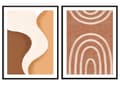Miniatyrbild 1 av 3: TAVELPOSTERS I RAM 53x73cm Diptych Set med 2 tavlor Beige Boho P2069