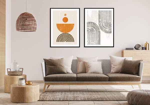 KEHYSJULISTEITA 53x73cm Diptyykki 2 kuvan setti Boho Shapes P2070
