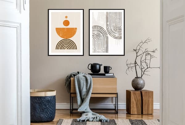 KEHYSJULISTEITA 53x73cm Diptyykki 2 kuvan setti Boho Shapes P2070