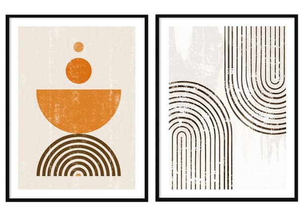 KEHYSJULISTEITA 53x73cm Diptyykki 2 kuvan setti Boho Shapes P2070