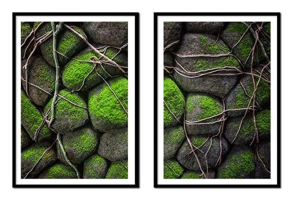 BILLEDPOSTERE I RAMME 53x73cm Diptych Sæt med 2 billeder Sten Mos P2143