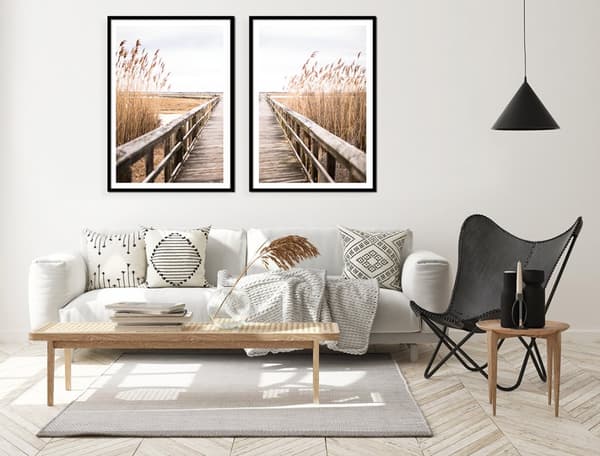 KUVAPOSTERI KEHYISSÄ 53x73cm Diptyykki 2 kuvan setti Pier Pomost Boho P2327
