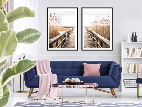 KUVAPOSTERI KEHYISSÄ 53x73cm Diptyykki 2 kuvan setti Pier Pomost Boho P2327