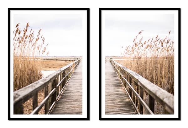 KUVAPOSTERI KEHYISSÄ 53x73cm Diptyykki 2 kuvan setti Pier Pomost Boho P2327