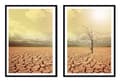 Pikkukuva 1 / 3: Kehyksissä oleva kuva 53x73cm Diptych 2 maalauksen setti Lonely Tree Boho P2149
