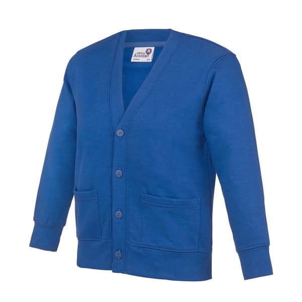 AWDis Academy Childrens/Kids Button Up School Cardigan Royal Blue 3-4 Years