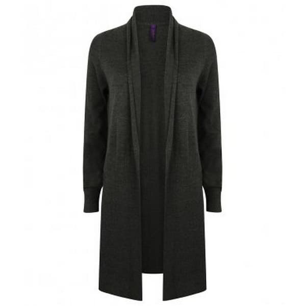 Henbury Dame/Ladies lang åben cardigan med lang linje