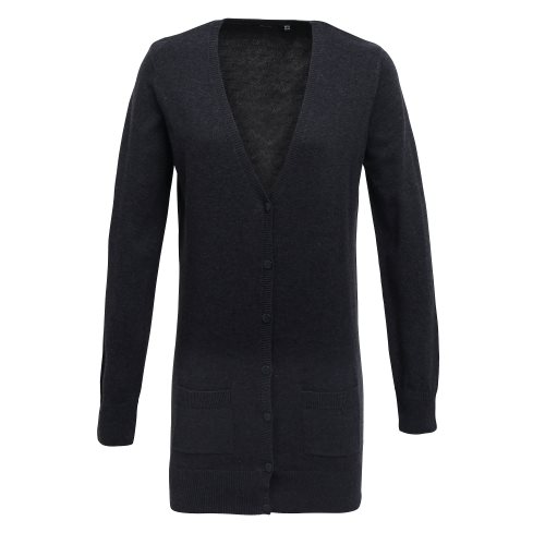 Bild av Premier Kvinnor / dam Longline V-hals stickad cardigan