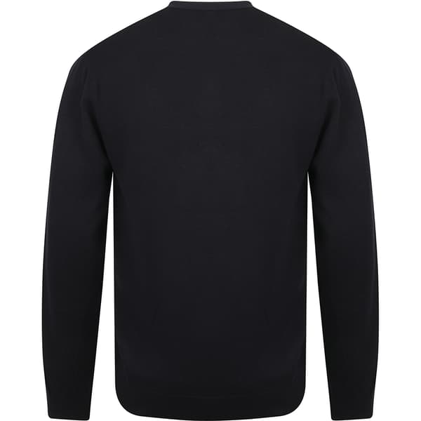 Henbury Cardigan med V-ringning och knapp i fin stickning för män