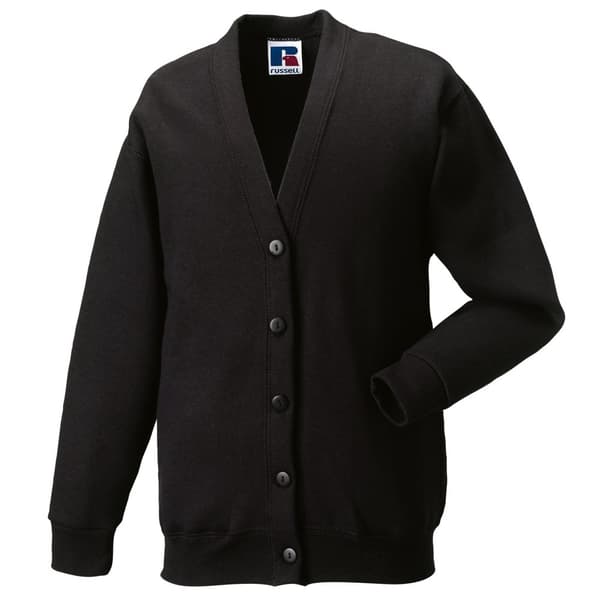 Jerzees Schoolgear Childrens Fleece Cardigan Black 9-10