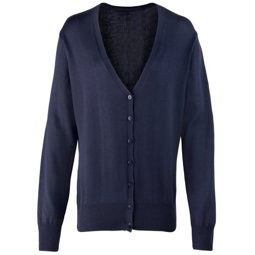 Bild av Premier Kvinnors / damknapp genom långärmad V-ringad stickad cardigan