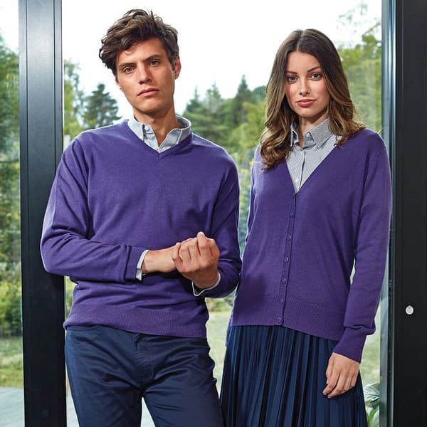 Premier Womens/Ladies Button Through Long Sleeve V-neck Knitted Cardigan