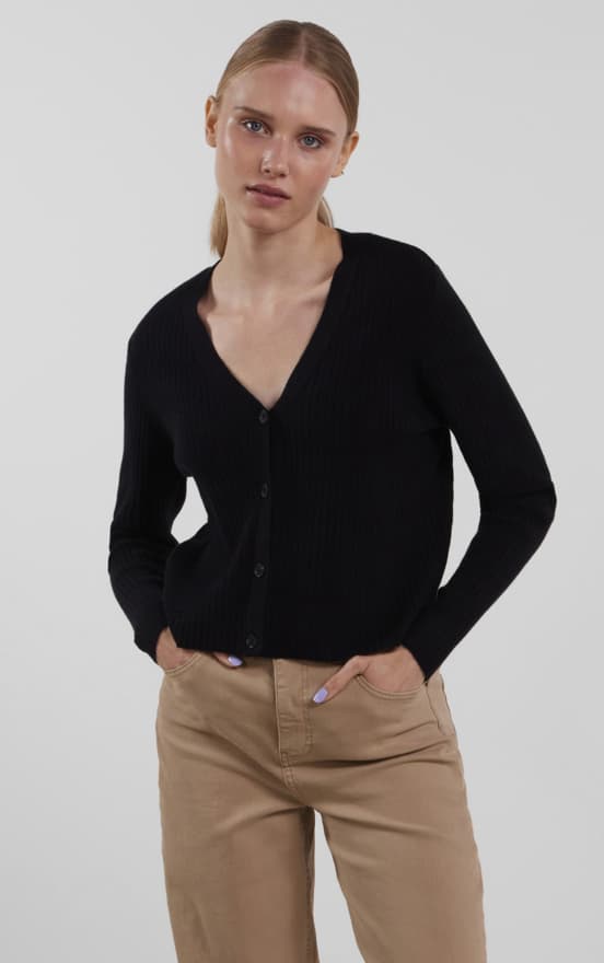 Pieces - pcCrista Knit Cardigan Svart XS