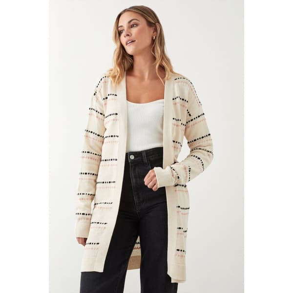 Dorothy Perkins Kvinnor/Damer strimmig Midi-kardigan med randigt mönster Cream/Black/Pink L