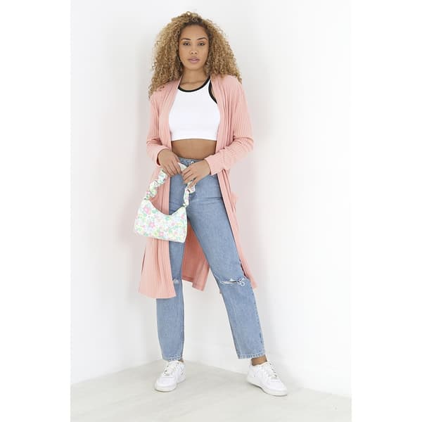 Brave Soul Kvinnor/Damer Ribbed Cardigan Dusty Pink S