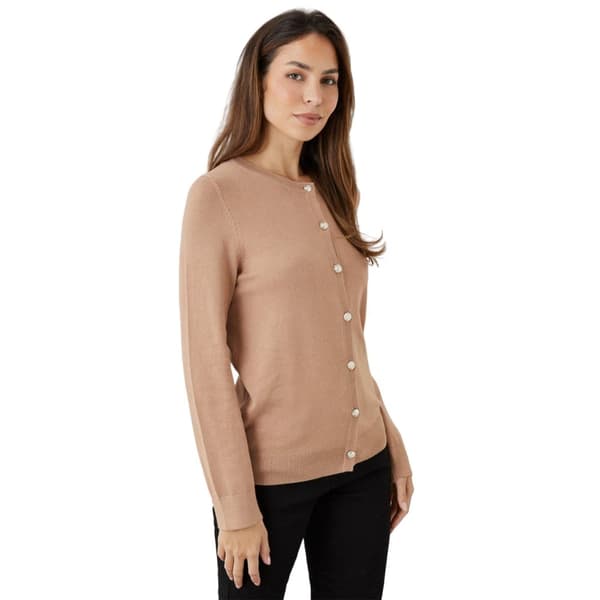 Principles Kvinnor/Ladies kofta med knappdetaljer Camel 10 UK