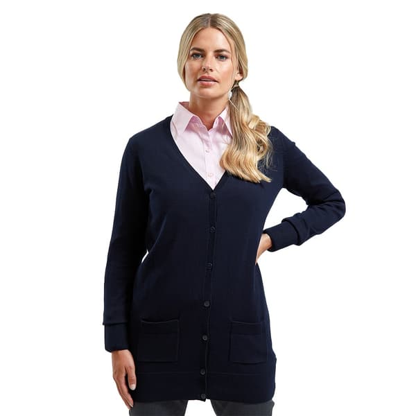 Premier Womens/Ladies Longline V Neck Cardigan